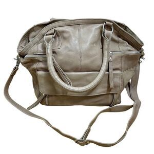 Day and Mood Hannah Bag Gray Beige‎ Taupe Satchel shoulder strap Hobo Leather